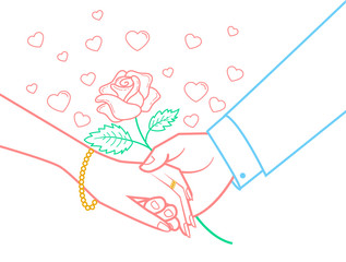 icon hands lovers  Valentine Day