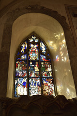 ulm, m&uuml;nster, fenster, glas, bogen, gotik, architektur, bauwerk, alt, historisch, geschichte, stadt, europa, fremdenverkehr, reisen, deutsch, tourismus, christentum, religion, innenausstattung, innenr