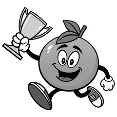 Orange Running with Trophy Illustration