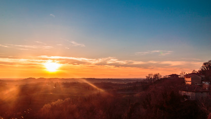 Sunset in the vineyards of Rosazzo