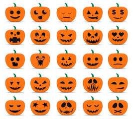 Happy Halloween. Set pumpkins.