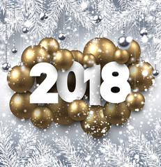 Grey 2018 New Year background.