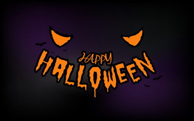Halloween eyes with typography on dark background
