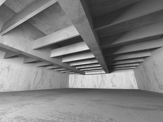 Obraz premium Dark empty room. Concrete rusty walls. Architecture background