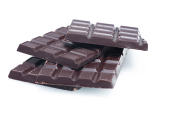 Delicious chocolate on the white background