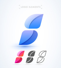 S letter logo template. Vector material design icon collection