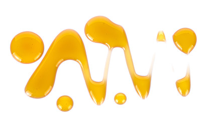 sweet caramel sauce isolated on white background