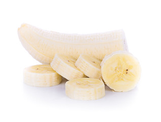 Banana slices isolated on a white