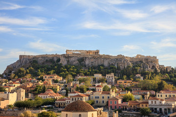 Fototapeta na wymiar Athens, Greece. Acropolis rock and Monastiraki