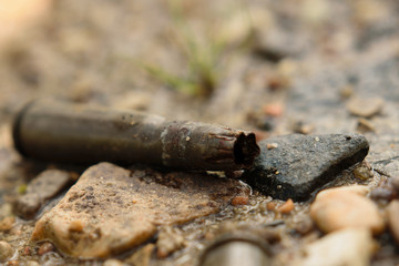 Cartridge case on the ground