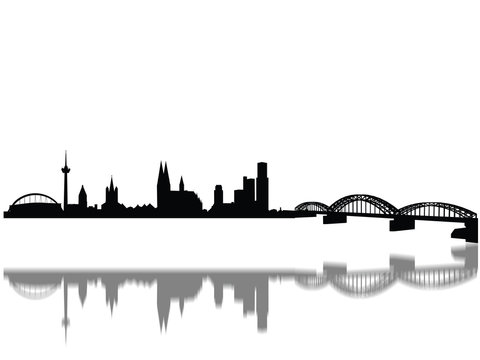 Detailed Cologne Monuments Skyline Silhouette