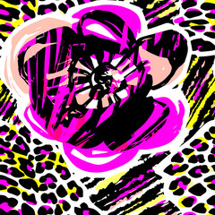 Seamless abstract wild exotic tropical world print.