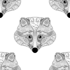 Raccoon seamless pattern, background