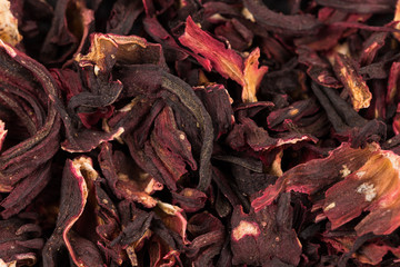 Heap of aromatic Hibiscus tea
