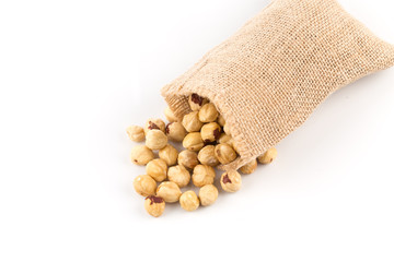 Closeup view of hazelnuts