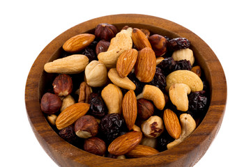 Mix nuts, dry fruits and grapes