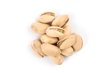 pistachio nut on white