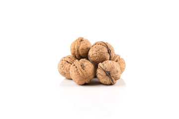 Walnut nut on white