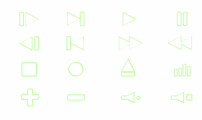 Collection of multimedia symbols in vector format.