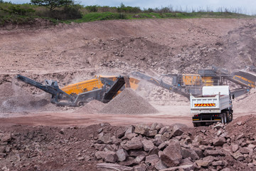 Construction Mobile Quarry Trucks Rocks