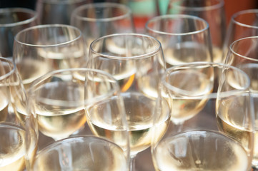 Wine glasses.