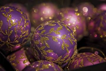 purple christmas balls