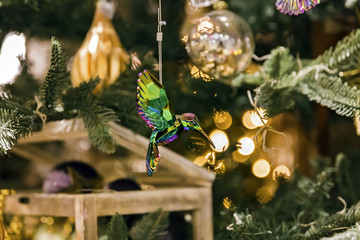 crystal hummingbird christmas ornament