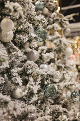 christmas tree with snow
