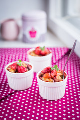 Biscuit with strawberries