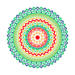 Circle mandala pattern. Decorative round ornament. Yoga logo, background for meditation poster. Oriental vector.