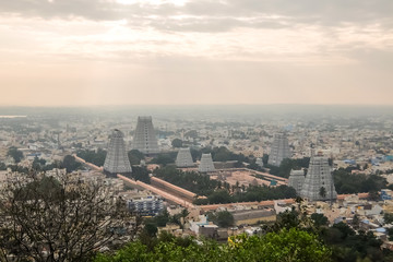 Aerial view of Annamalaiyar Temple, Tiruvannamalai, India