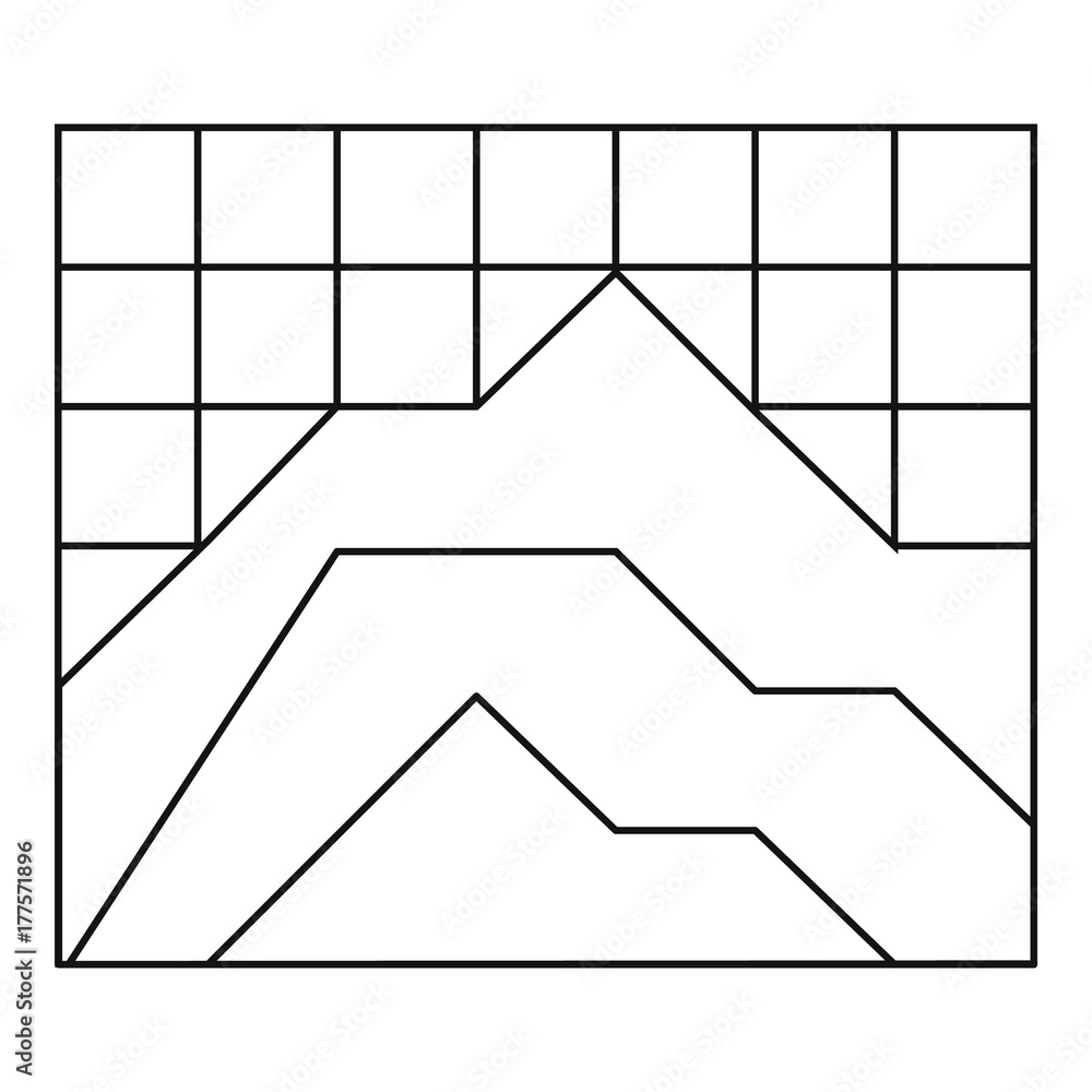 Poster graph icon vector thin line