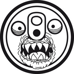 fressen b&ouml;se gesicht monster comic cartoon lustig horror halloween dose getr&auml;nk durst glas bier krug oktoberfest trinken feiern party alkohol flasche