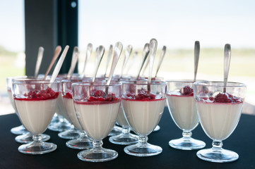 Tasty desserts with some berries