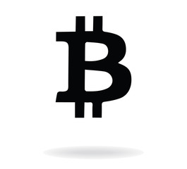Bitcoin sign, cryptocurrency vector illustration