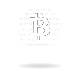 Bitcoin sign, cryptocurrency vector illustration