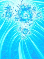 Fototapeta na wymiar Abstract aqua blue white background. Frozen flowers