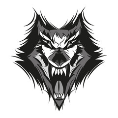 angry face of terrible wolf