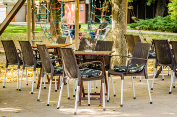 Tables in the restaurant 