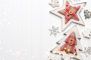 Vintage Christmas background with Christmas decoration.