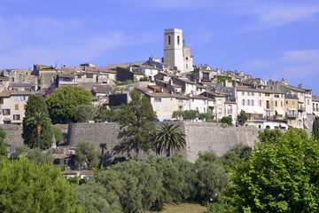 Fototapeta na wymiar Walled village of Saint Paul de Vence, commune in the Alpes-Maritimes department on the French Riviera