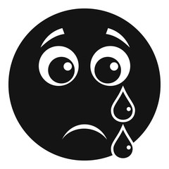 Cry smile icon vector simple