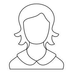 Female user icon vector thin line
