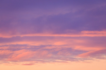 Beautiful serene sunset clouds sky scape background