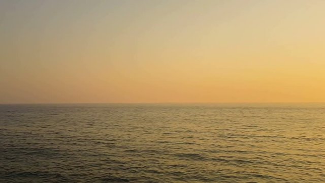 Methoni, Greece 4 August 2017. Panning of Bourtzi castle in Methoni against the sunset.