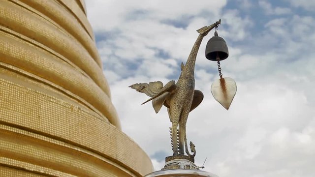 Sacral bells in Wat Saket Ratcha Wora Maha Wihan (the Golden Mount). Bangkok Thailand.