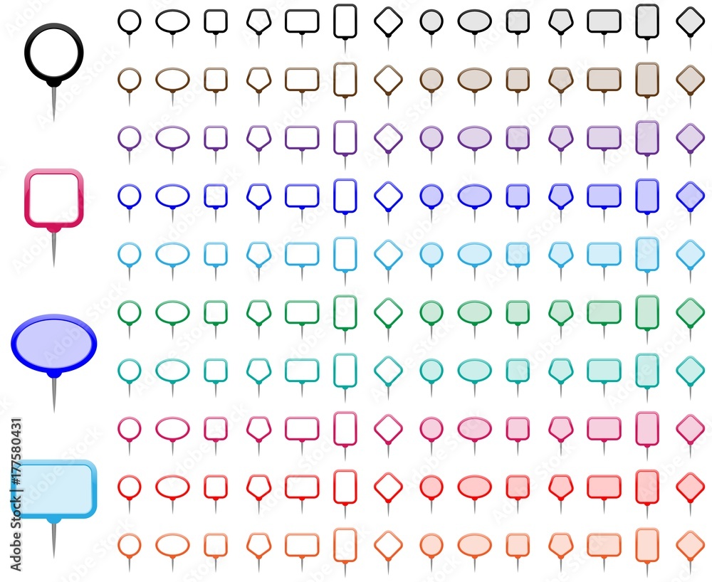 Poster marker blanks, mark for maps, for web or for another application. inside of the marker you can place