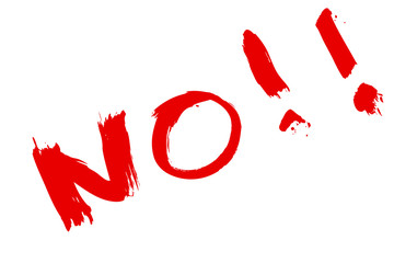 Red Sketchy Sign "No", Big Marker, Isolated on White