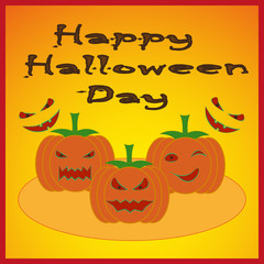 Happy Halloween. Orange pumpkins. Vector illustration EPS10
