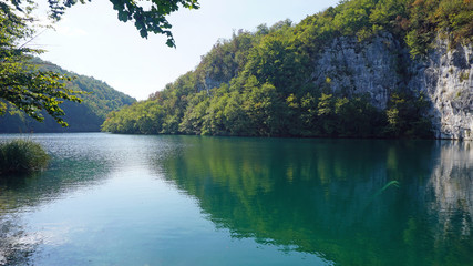 amazing landscape at the plitvice lakes in croatia